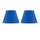 image 1 of Set of 2 Royal Blue Cotton 20cm Diameter Tapered Fabric Lamp Shades | Blue | Medium | 2