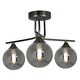 image 2 of Carney Gun Metal Smoked 3 Light Semi Flush Ceiling Light