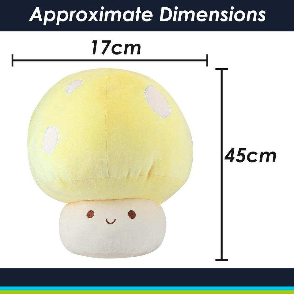 image 1 of Yellow Mushroom Mochi Soft Toy Cute Plushie Huggable Cuddly Plush 45cm Yellow
