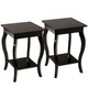 image 1 of COSTWAY Set of 2 End Table Living Room Sofa Side Table Brown Brown