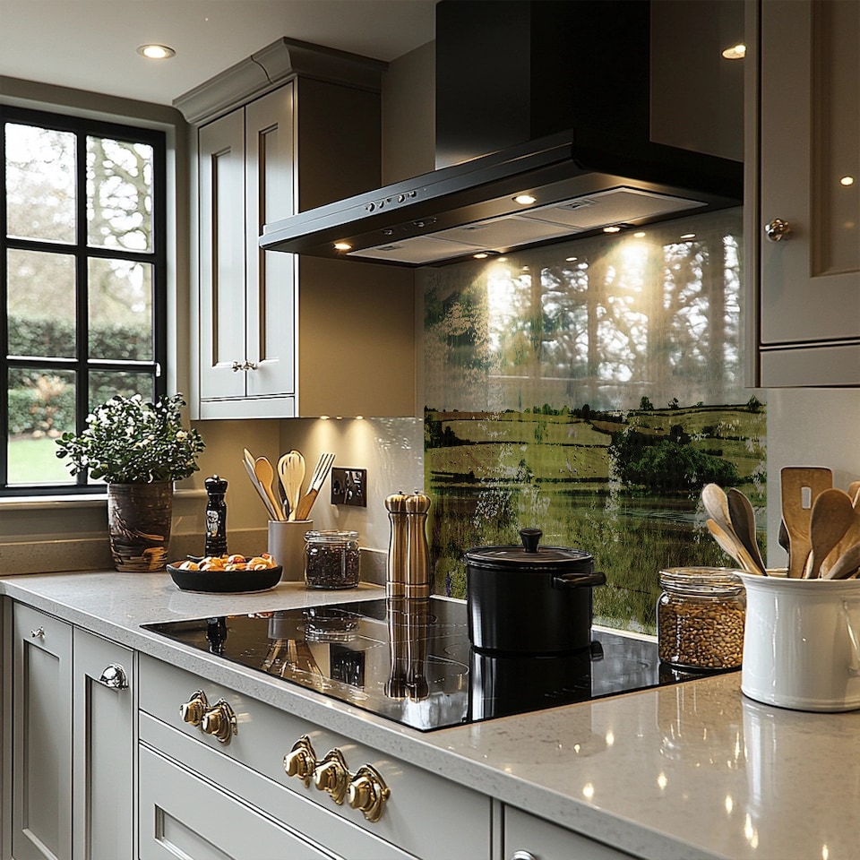 image 1 of Classic Lake View Splash Back | White