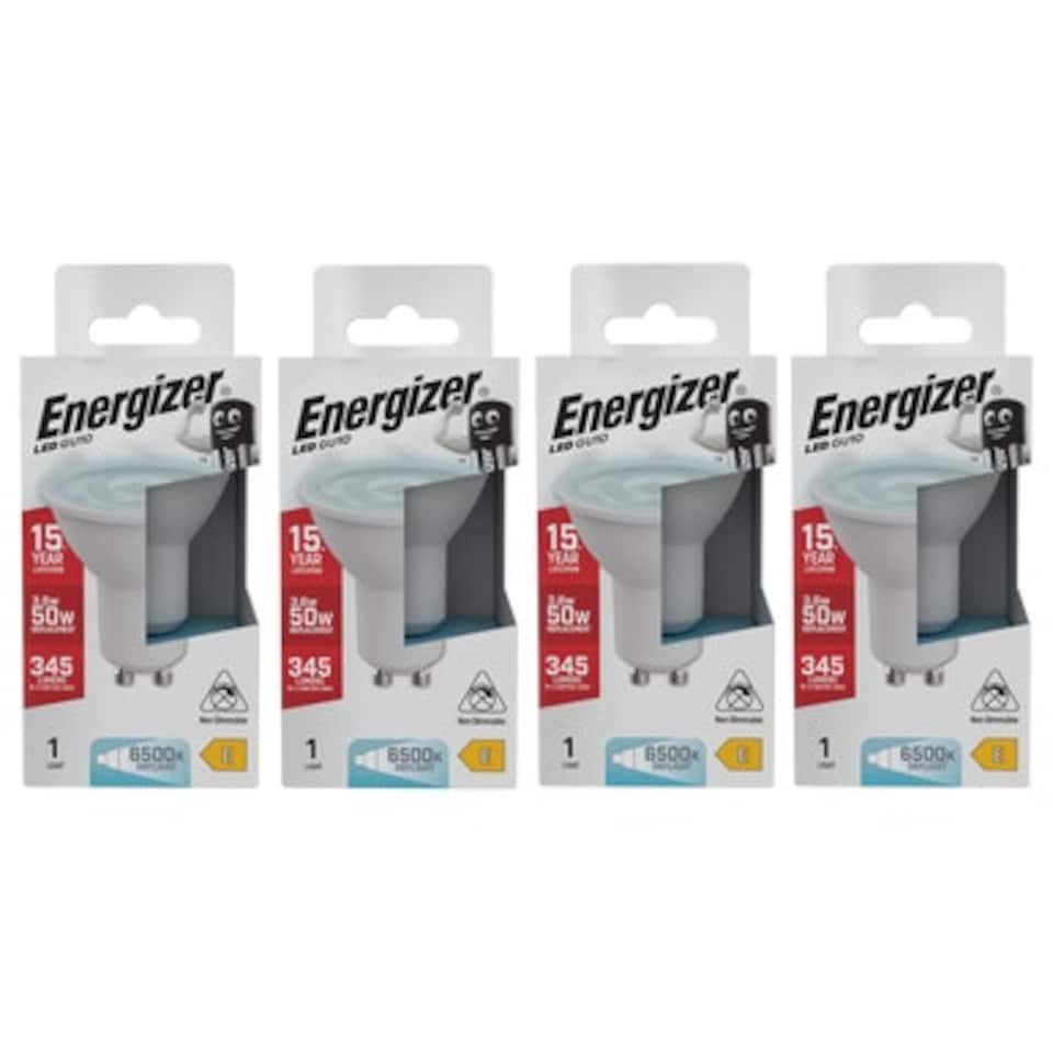 image 1 of Energizer LED GU10 345lm 3.6W 6500K (Daylight) Light Bulb - Pack of 4