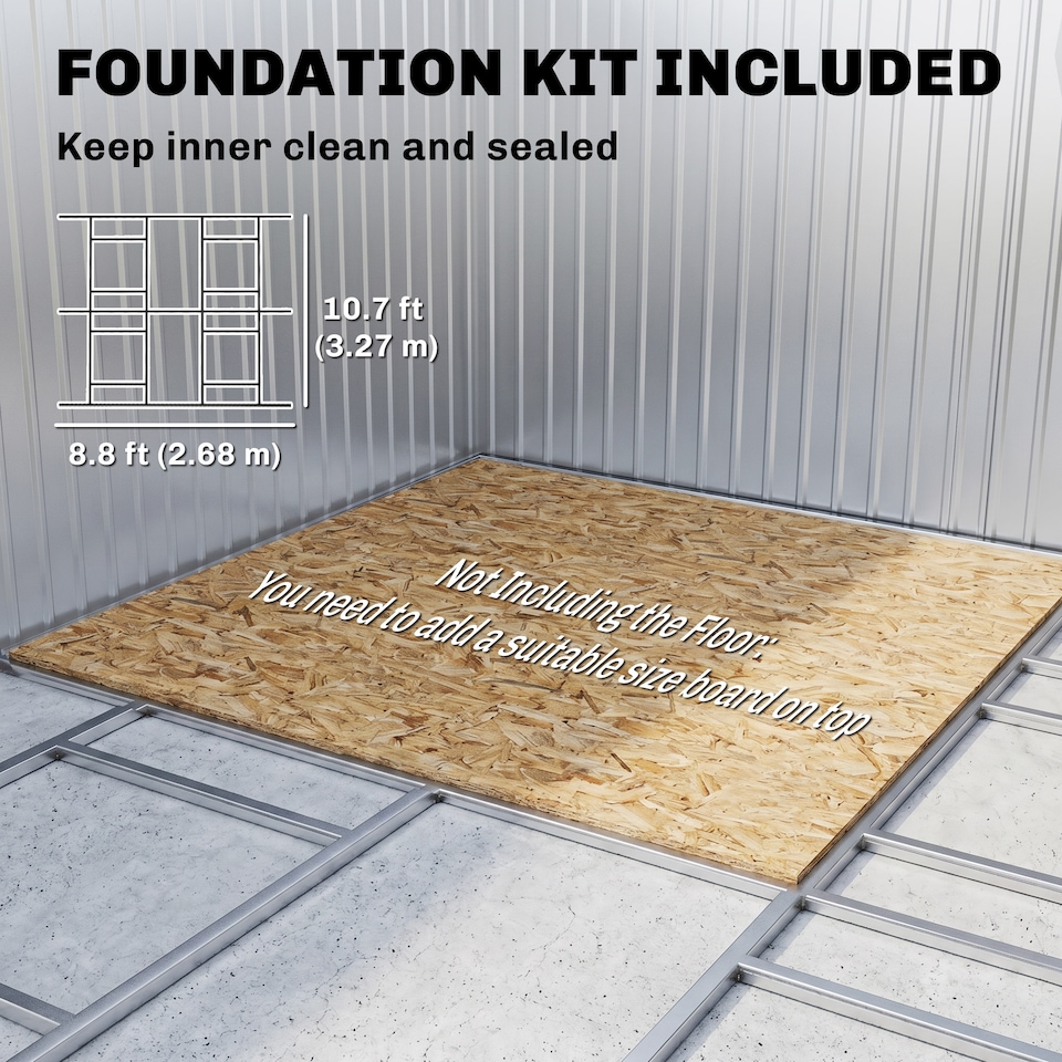 image 1 of Outsunny 13 x 11ft Garden Shed Storage with Foundation Kit and Vents, Grey | Grey
