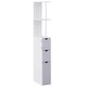 image 1 of HOMCOM Tall Bathroom Storage Cabinet with Shelf and Drawers, White, Grey