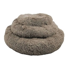 HugglePets Anti-Anxiety Donut Dog Bed Brown | L