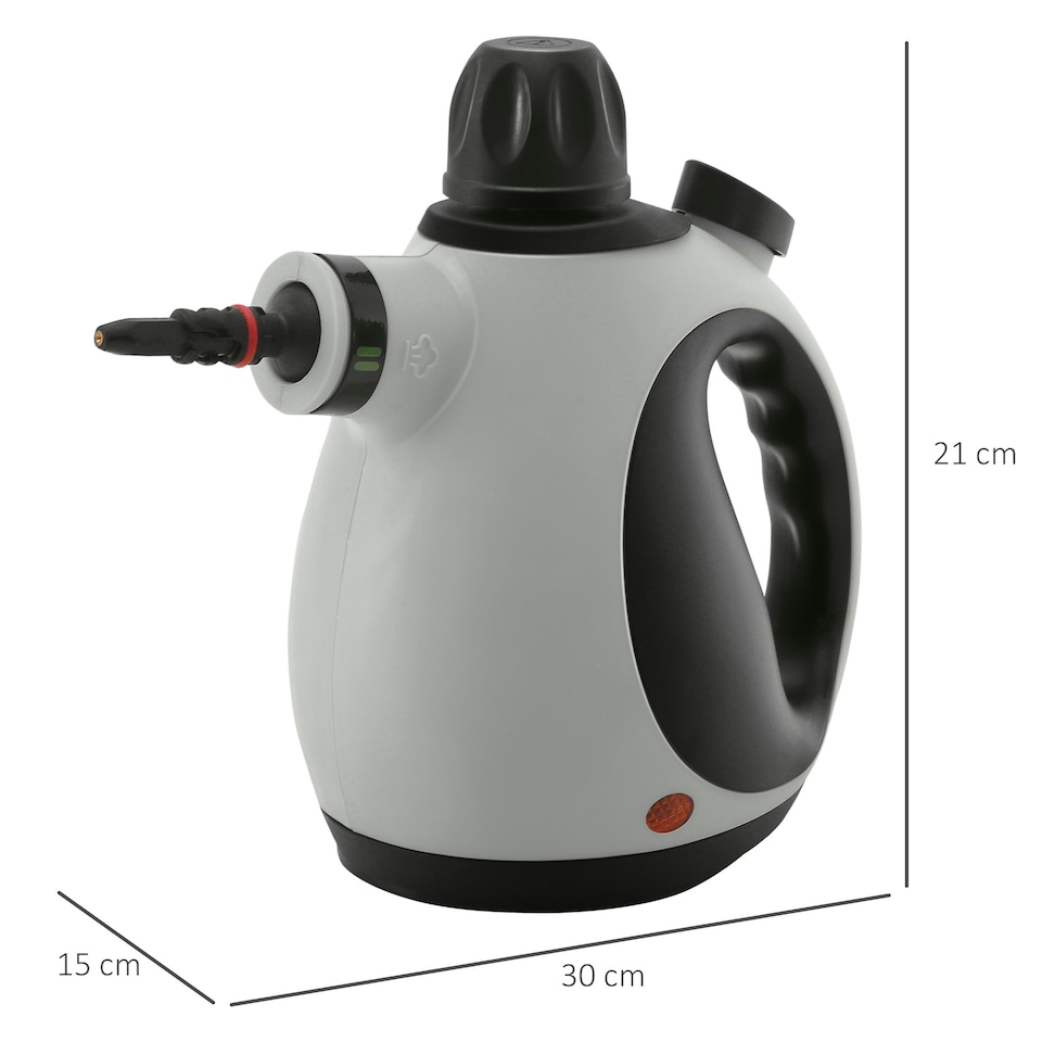 image 1 of HOMCOM Handheld Steam Cleaner Multi-purpose Steamer w/ 9 Pieces Accessory Grey