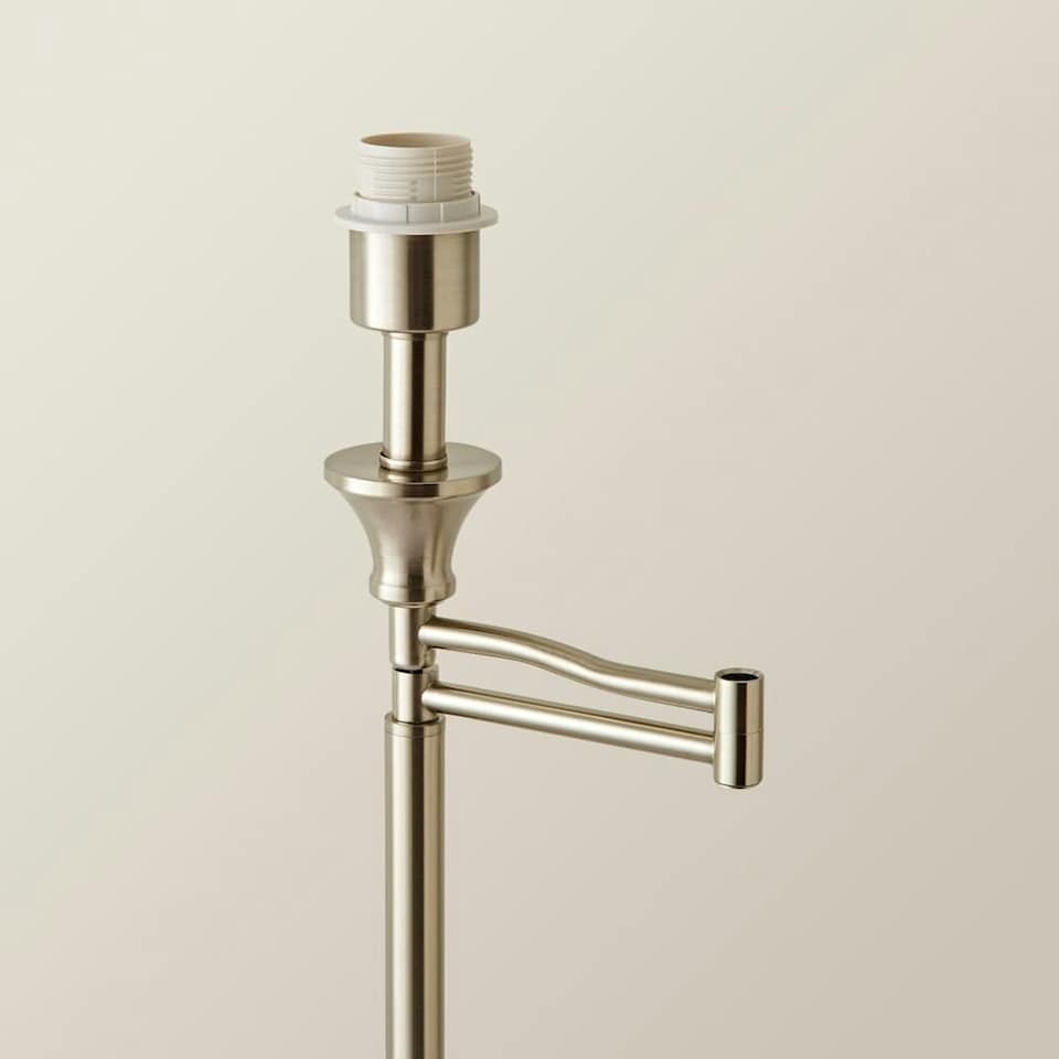 image 1 of ValueLights Modern Adjustable Swing Arm Floor Lamp Base In Brushed Chrome Finish | Chrome