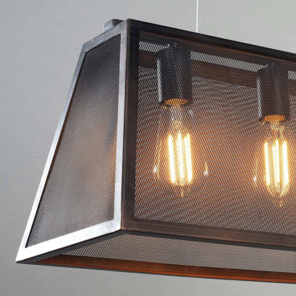 image 1 of BHS Mesh 3 Light Pendant Bar, Antique Bronze