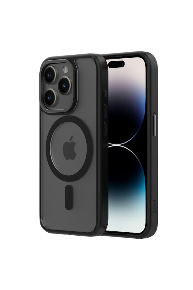 image 1 of QDOS Hybrid Soft + Snap (MagSafe) Case for iPhone 15 Pro – Midnight | Black