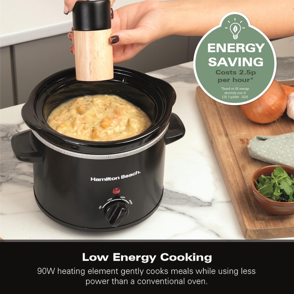 image 1 of Hamilton Beach 'The Mighty Mini' 1.8L Black Slow Cooker