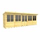 image 1 of 20ft x 4ft Pent Summer House - Wood - L118 x W589 x H201 cm Brown