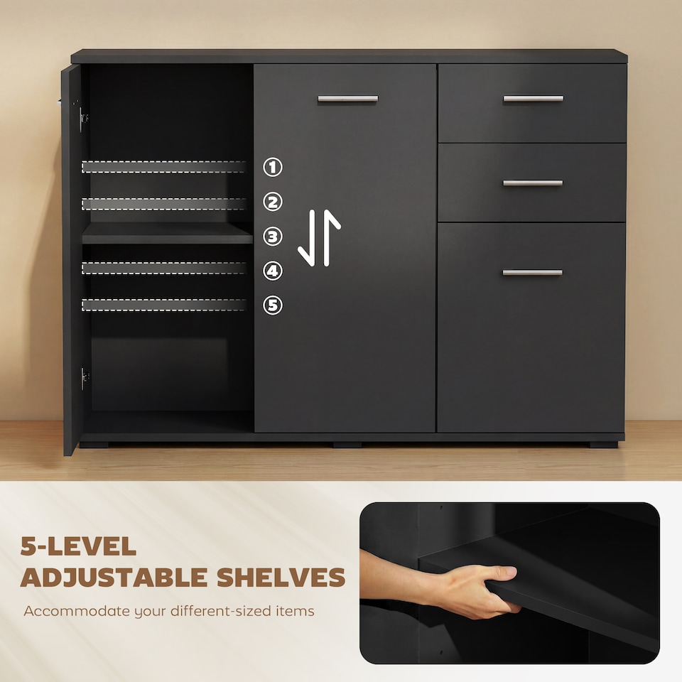 image 1 of HOMCOM Modern Sideboard Kitchen Storage Cabinet
