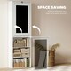 image 3 of HOMCOM Folding Convertible Desk with Blackboard and Bookshelf, White