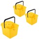 image 3 of 2 x 12 Litre Strong Plastic Yellow Mop Bucket Complete With Pouring Lip Ideal For All Hard Floors