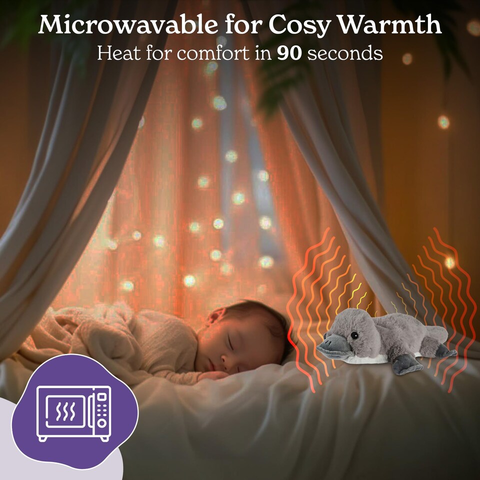 image 1 of Warmies Microwavable Platypus Plush Heat Pad, Hot or Cold Cuddly Plush, Lightly Scented with French Lavender, Soft Microwave Heat Cushion