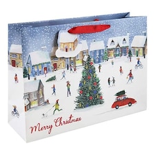 Christmas Village Scene Extra Large Shopper Gift Bag 44cm