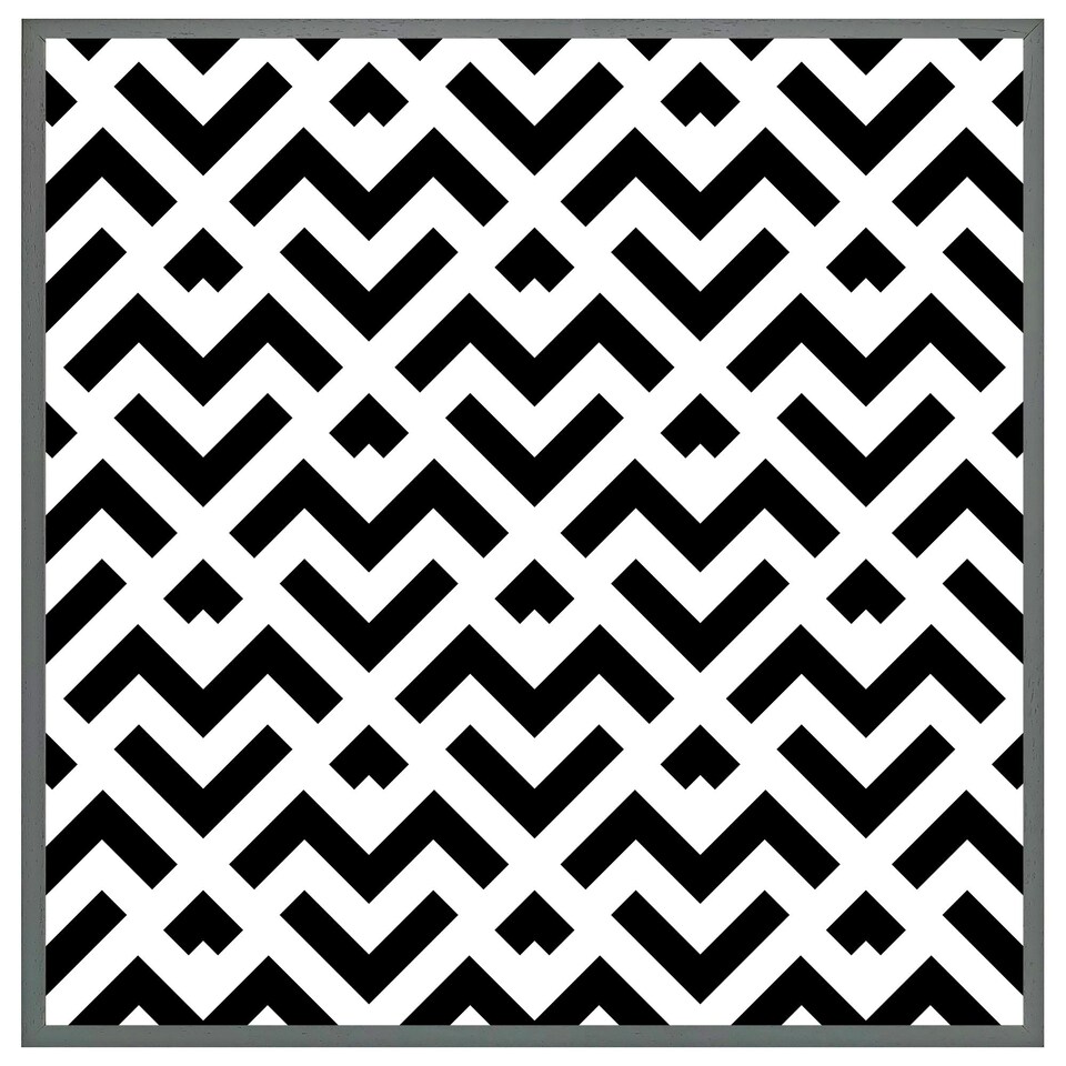 image 1 of Black & white geometric (Picture Frame) White | XS