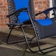 image 6 of Luxury Padded Multi Position Zero Gravity Garden Relaxer Chair Lounger in Blue & Black
