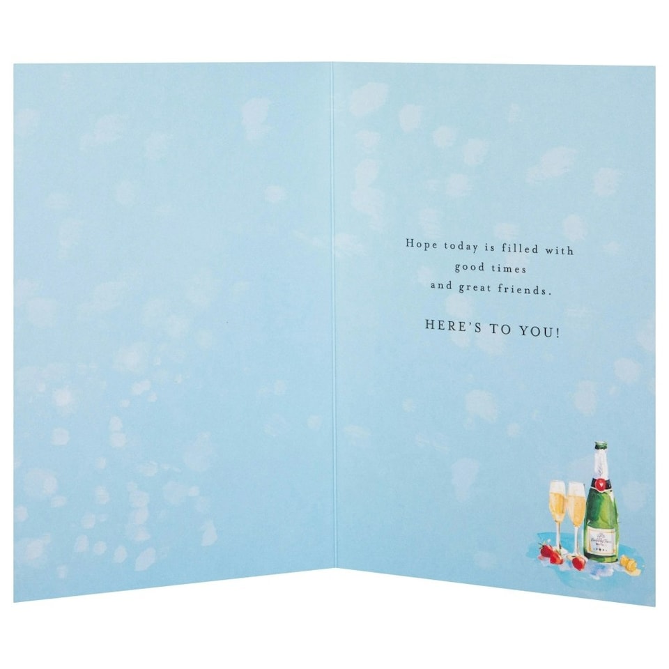 image 1 of Champagne & Flowers Design Birthday Card