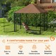 image 3 of PawHut Outdoor Dog House Kennel with Canopy Top & Lock Rotating Bowl Holder