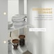 image 5 of HOMCOM Folding Dining Table for Small Spaces with 2-tier Shelves White
