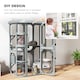 image 6 of PawHut Walk-in Catio, Outdoor Cat Enclosure with 4 Jumping Platforms, Condo and Waterproof Cover, Outdoor Indoor Large Cat House for 2-3 Kittens ,Grey
