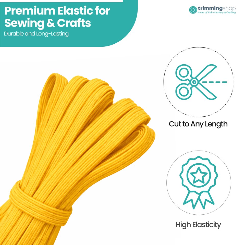 image 1 of 5mm Flat Elastic Band, Soft Durable & Stretchable Material - 25M