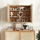 image 2 of COSTWAY Bathroom Wall Cabinet Double Door Medicine Storage Brown