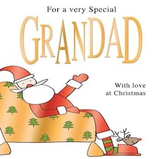Special Grandad Cute Santa Quality Embossed Christmas Second Nature New Card