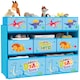 image 1 of AIYAPLAY 3-Tier Toy Organiser Shelf with 9 Storage Boxes for Bedroom, Blue