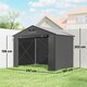 image 3 of Outsunny 8 x 6 ft Outdoor Garden Storage Shed, Waterproof Bike Tent with Vent and Roll-Up Zipper Door,Outdoor Portable Shed Storage Shelter  for Bikes, Dark Grey