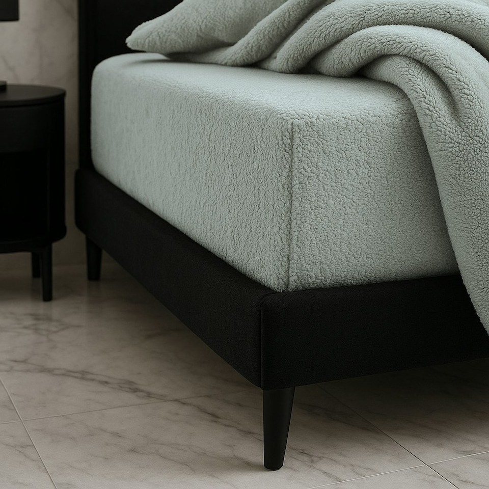 image 1 of Teddy Fitted Sheet 30cm Extra Deep Soft Cuddly Soft Touch Bedding | Green | Single