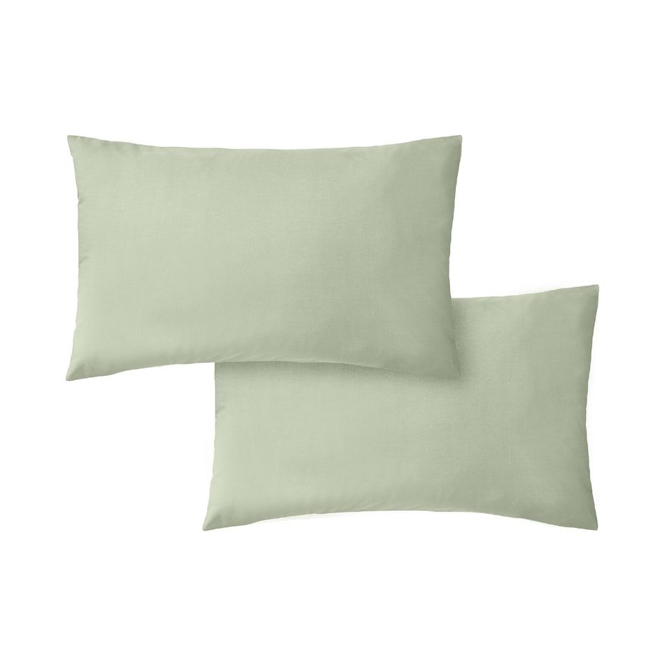 image 1 of Bianca 200 Thread Count Cotton Percale Standard Pillowcase Pair | Green | Sage Green | Standard
