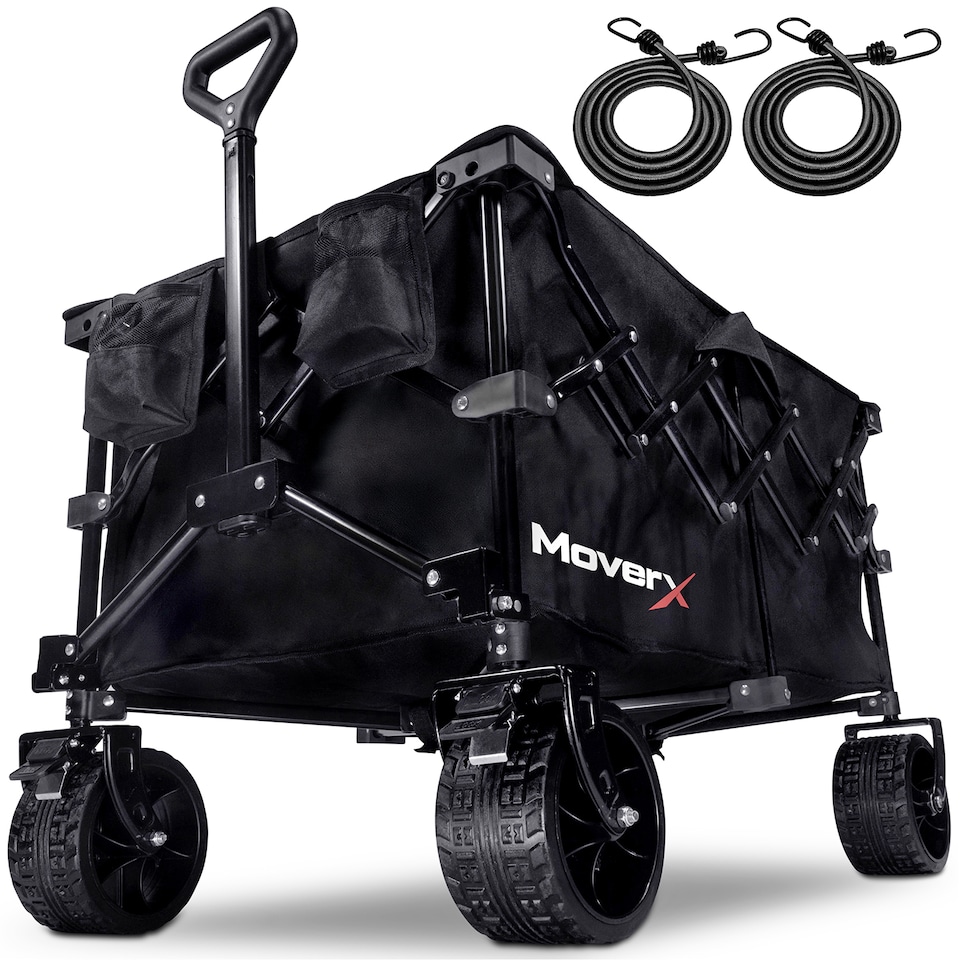 image 1 of MoverX Premium Camping Trolley, Folding Festival Wagon, Portable Camping Cart, Beach, Outdoor, Garden | Black | 200L