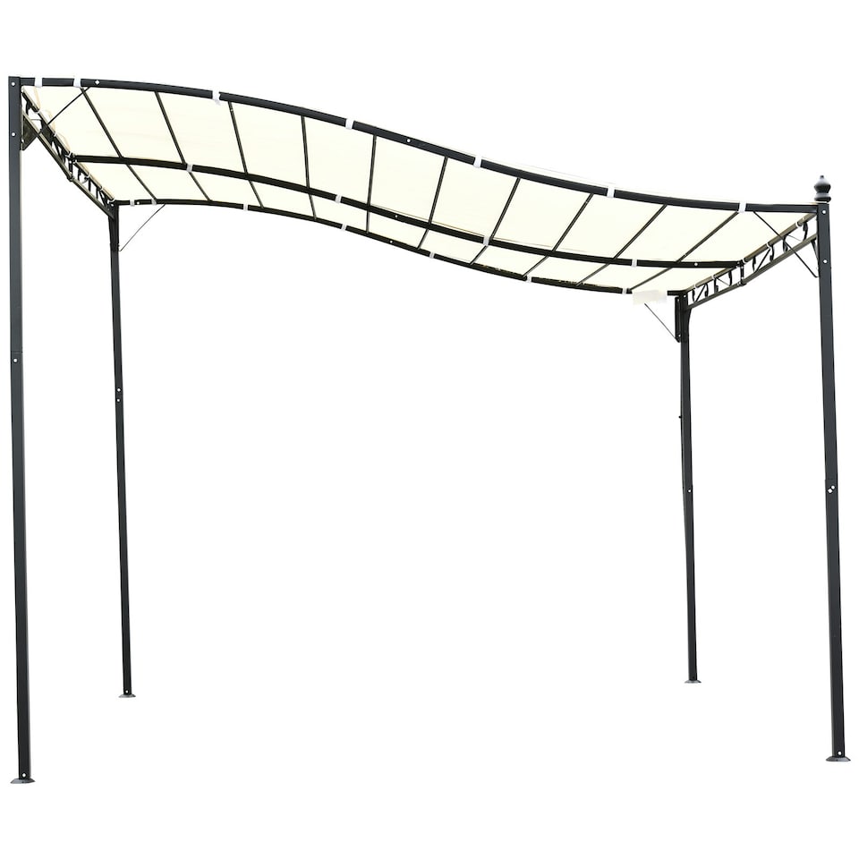 image 1 of Outsunny 3 x 3M Wall Mounted Awning Free Stand Canopy Shade Garden Porch Pergola