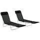 image 1 of Outsunny 2 Pieces Sun Loungers Foldable Reclining Chair with Headrest Black