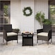 image 3 of Yaheetech Set of 2 Patio PE Rattan Chairs-Brown&Beige | Multi | Brown&Beige