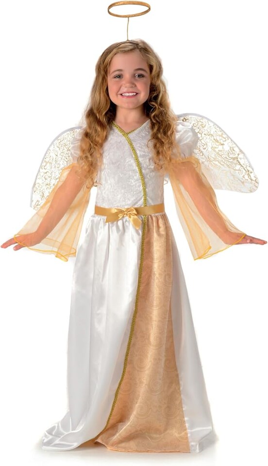 Angelic Angel Girls Fancy Dress Festive Christmas Nativity Childrens Kid Costume(7-9 Years)