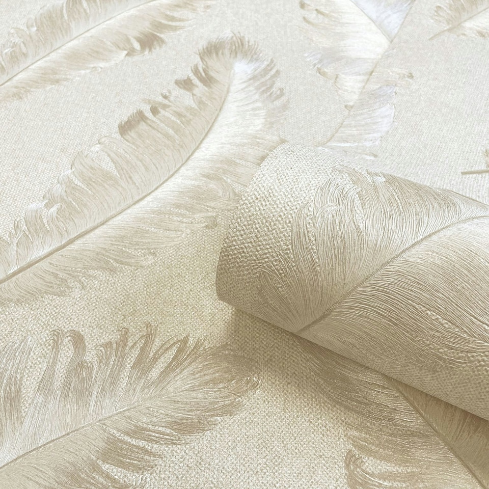 image 1 of Ciara Feather Cream/Soft Beige Wallpaper Cream