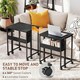 image 5 of HOMCOM 63 cm Foldable Computer Desk on Wheels for Small Spaces Black | Black | Black wood grain | 63W x 50D x 75H cm