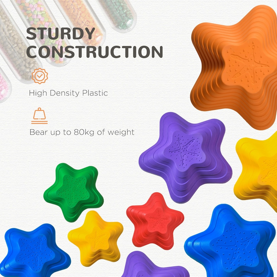image 1 of Outsunny 6-Piece Balance Stepping Stones Stackable Non-slip Obstacle Course
