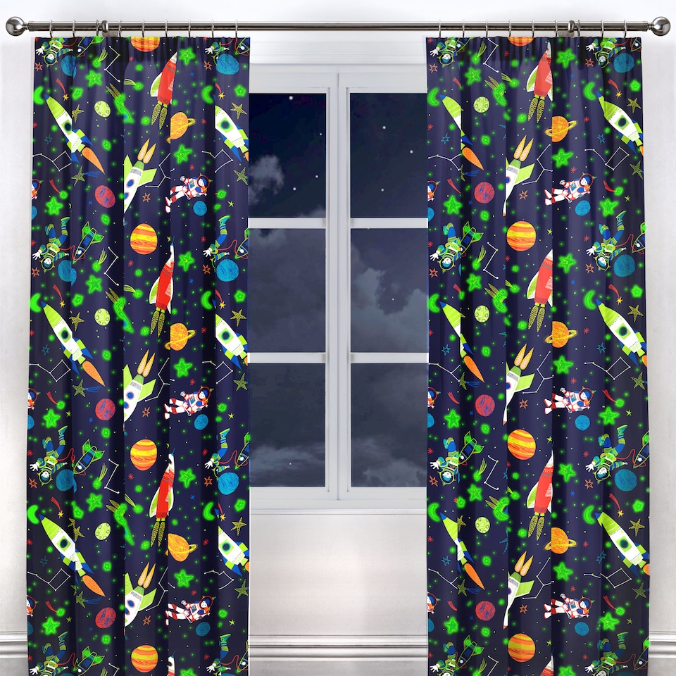 image 1 of Bedlam Supersonic Pencil Pleat Curtains Blue