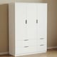 image 1 of Vida Designs Trega 3 Door 4 Drawer Wardrobe Modern Storage Unit, White