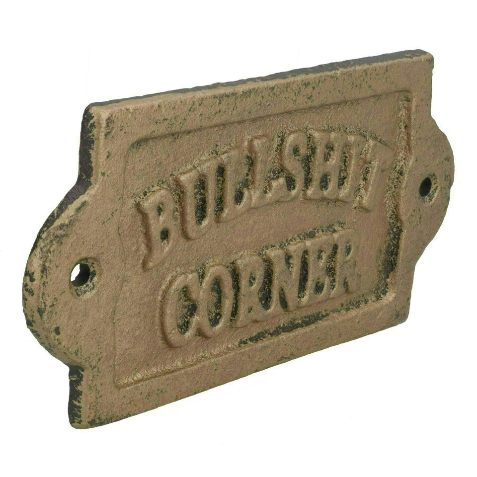 image 1 of Bullsh*t Corner Cast Iron Sign Plaque Door Wall House Home Gate Garden Humor
