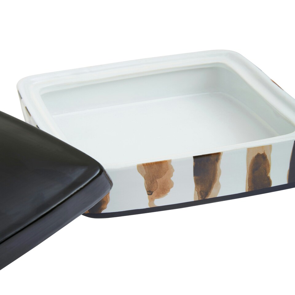 image 1 of Interiors by Premier Small Ceramic Trinket Box Black
