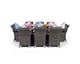image 6 of Arizona Rectangular 8 Seater Rattan Patio Dining Set | Grey | Grey