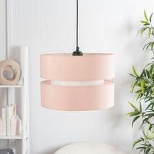 ValueLights Sophia Pair Small Blush 2 Tier Ceiling Light Shades Pink