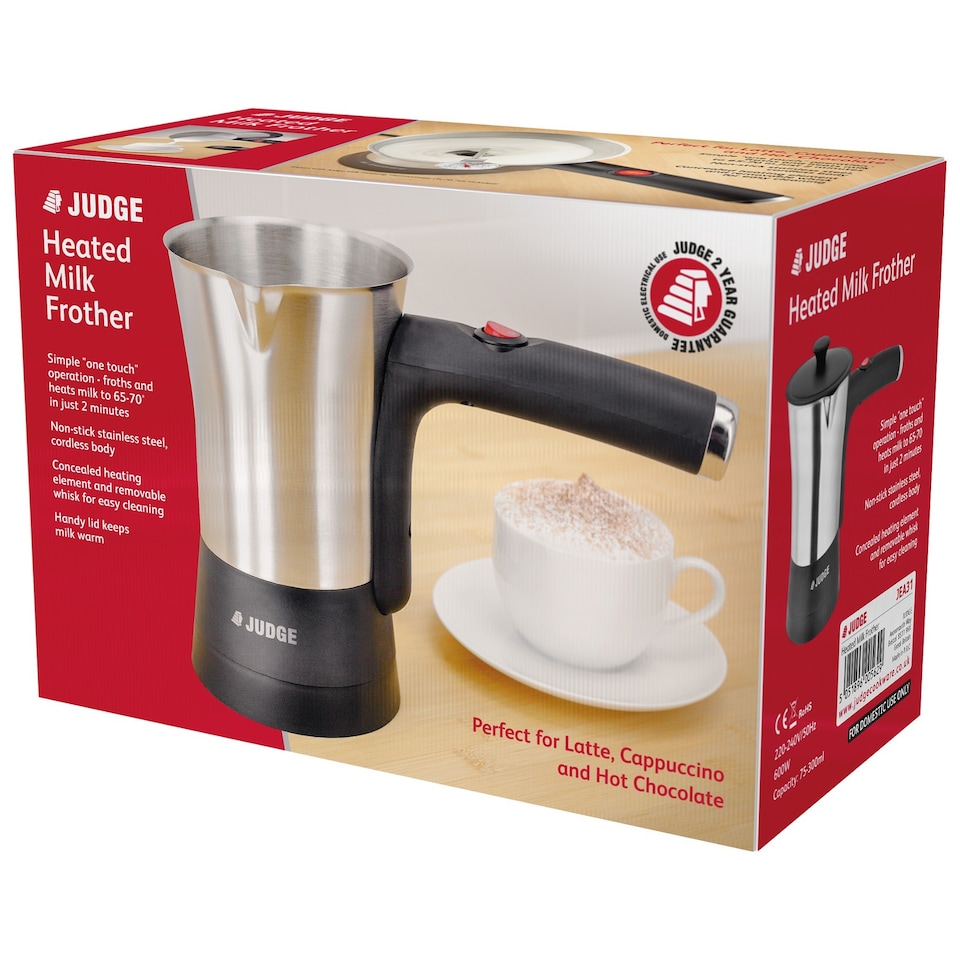 image 1 of Judge Electric Milk Frother & Warmer Jug 300ml Stainless Steel