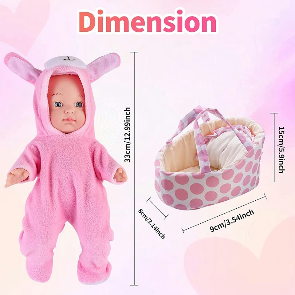 image 1 of 26-Piece Baby Doll Playset - Includes Carry Cot, Feeding Set, Clothing & Accessories