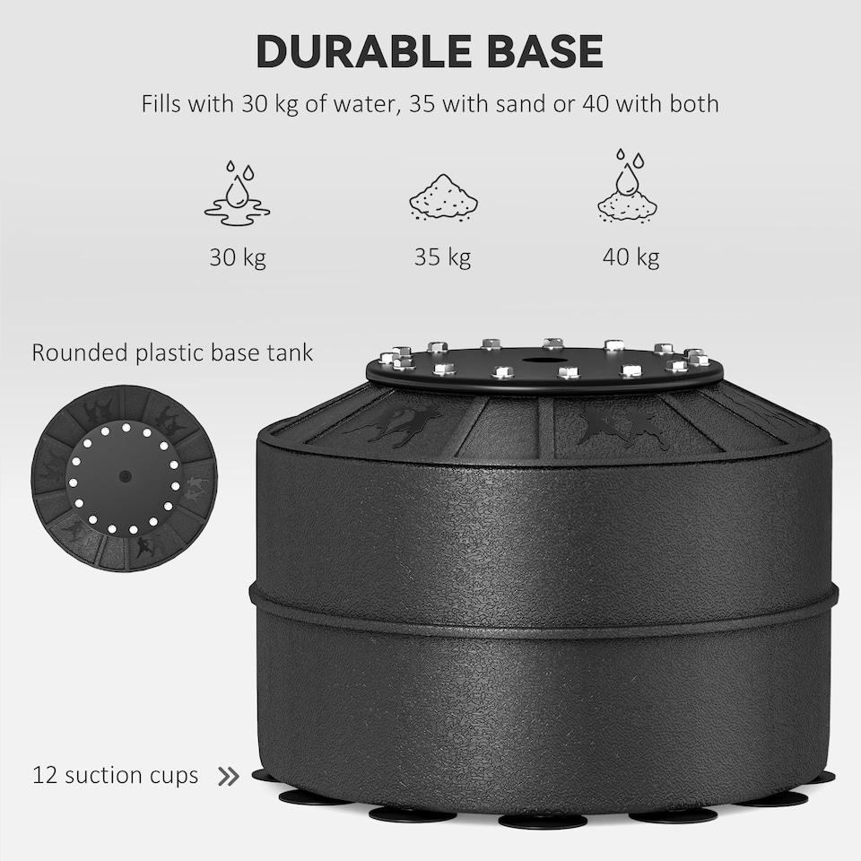 image 1 of HOMCOM Boxing Punch Bag Stand with Rotating Flexible Arm Speed Ball Waterable Base | Black | Black